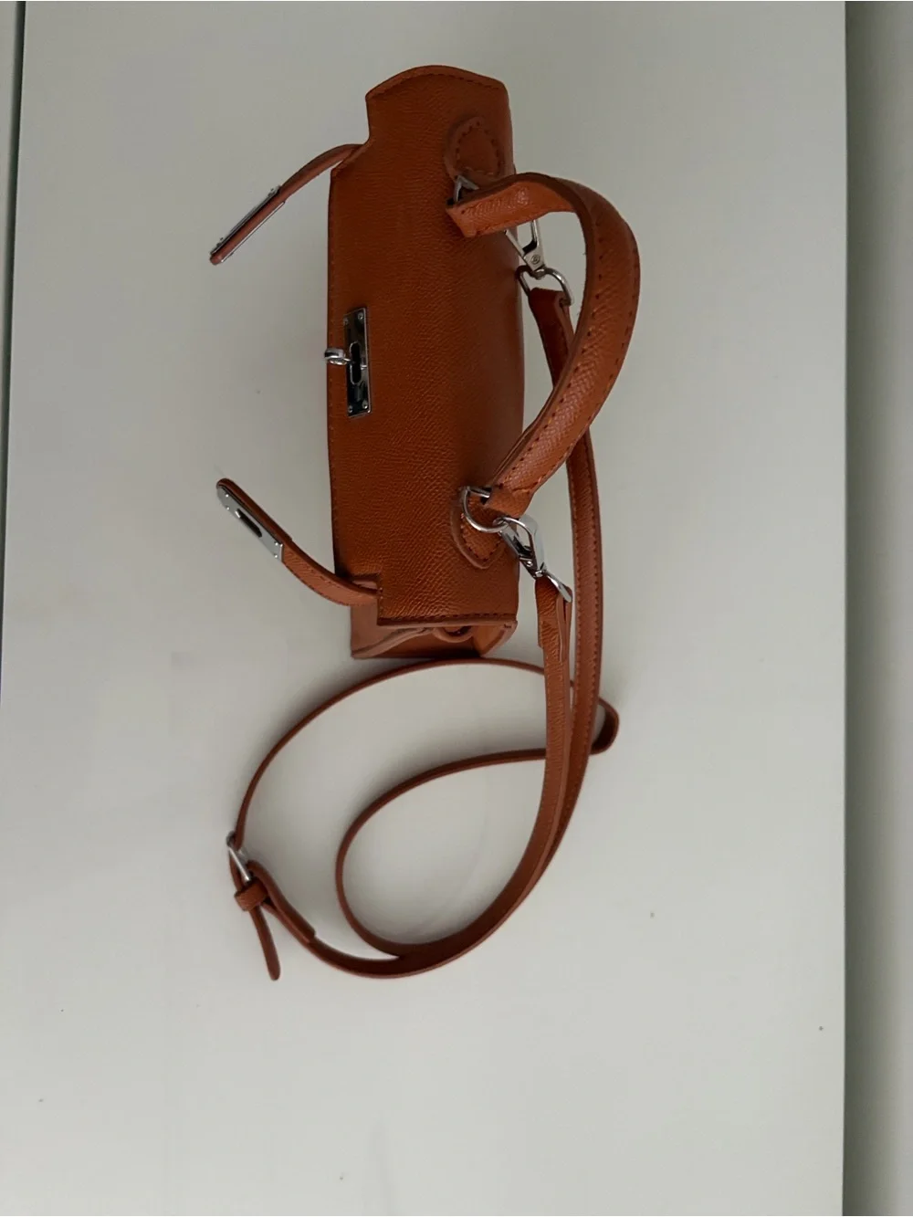 Structured Top-Handle Satchel in Brown Leather